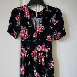 Target Exhilaration Black Floral Dress - Size XS